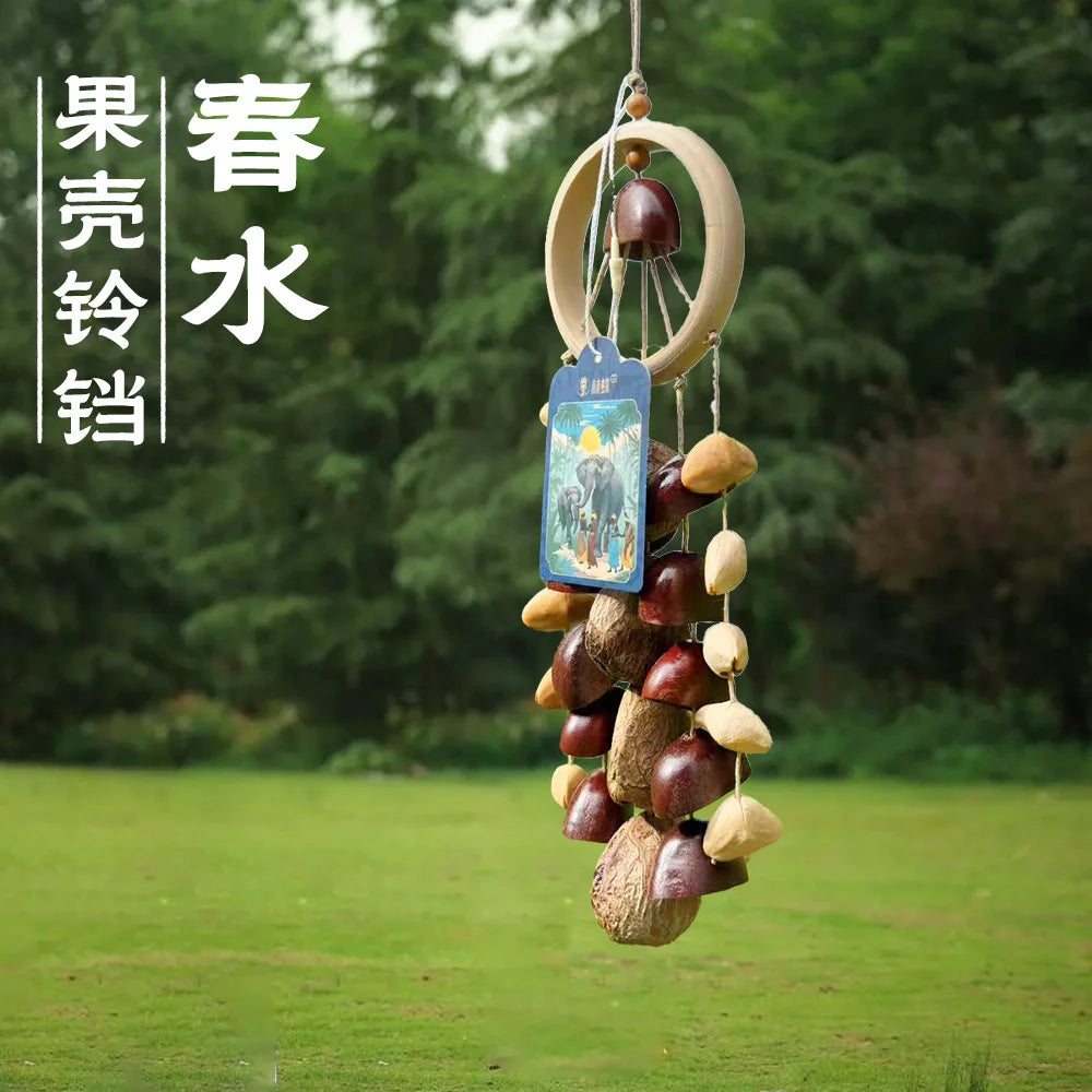 Natural Indonesian Seed Shell Hand Bell Wind Chime For Meditation Sound Therapy Yoga Altar Home Decor Boho Gift For Women