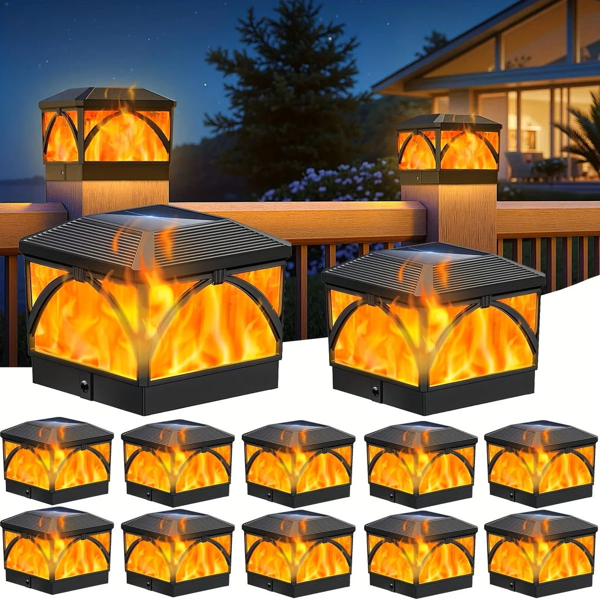 Outdoor Waterproof Villa Gate Fence Light Solar Light Outdoor Villa Column Lamp Fence Gate Pillar Head Led Lamp For House Garden