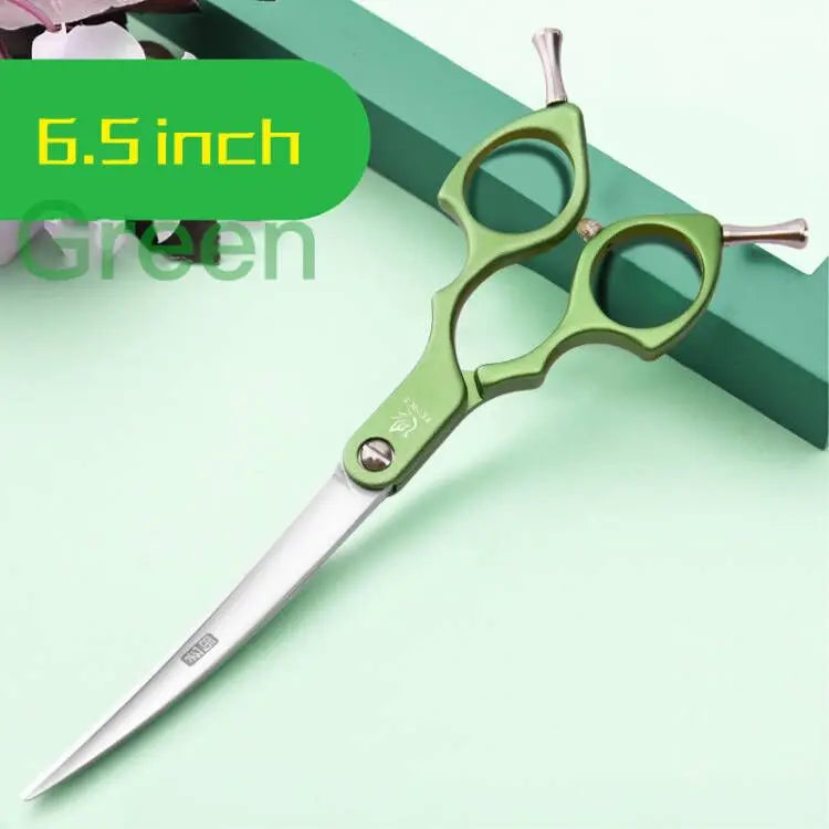 Fenice 6.0/6.5/7 Inch Professional Dog Grooming Scissors Curved Japan 440C Shear with High Quality Alloy Handle aseo de mascotas