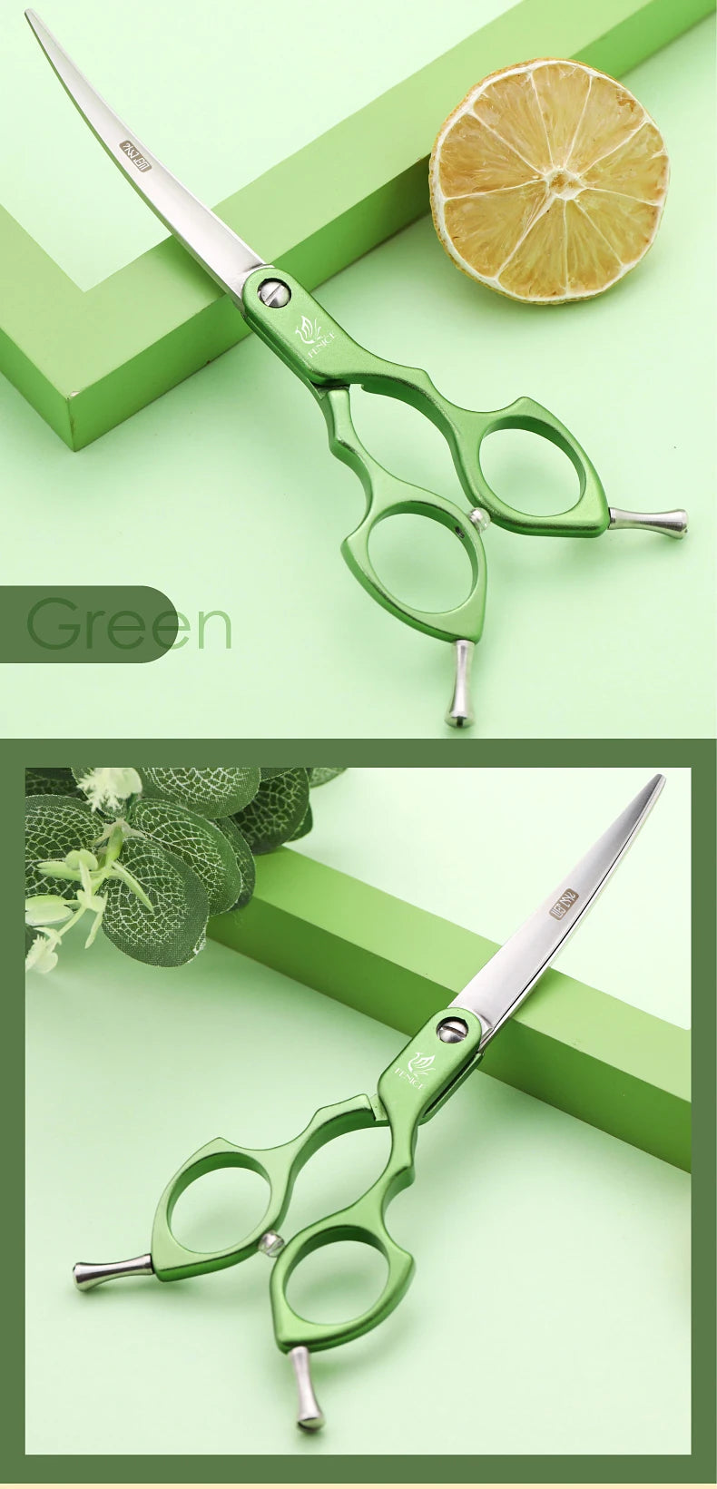 Fenice 6.0/6.5/7 Inch Professional Dog Grooming Scissors Curved Japan 440C Shear with High Quality Alloy Handle aseo de mascotas