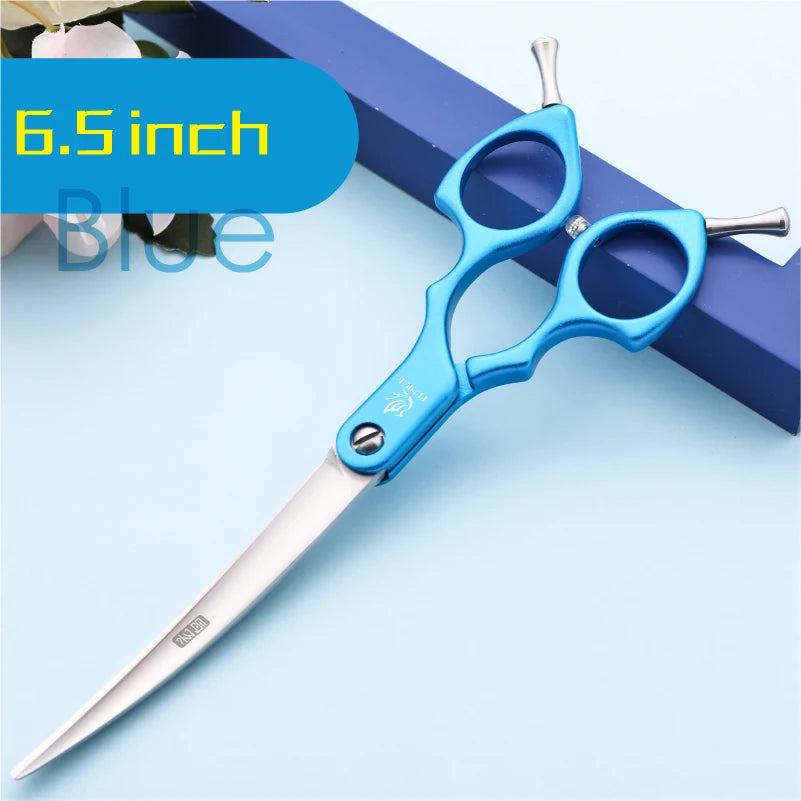 Fenice 6.0/6.5/7 Inch Professional Dog Grooming Scissors Curved Japan 440C Shear with High Quality Alloy Handle aseo de mascotas