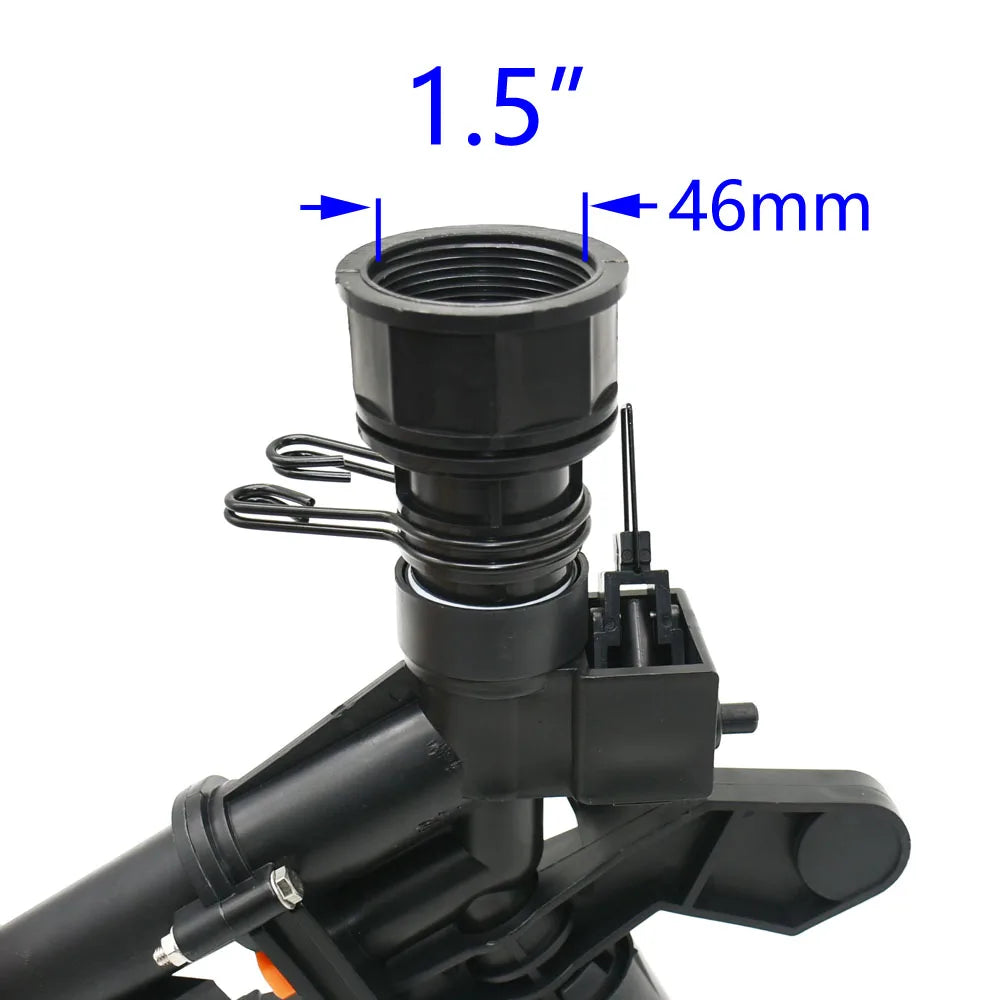 Garden Irrigation 1.5 Inch Female Thread Long Spray Distance Sprinkler With 4pcs Nozzles Head Big Covering Range Watering Gun