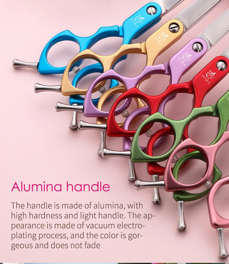 Fenice 6.0/6.5/7 Inch Professional Dog Grooming Scissors Curved Japan 440C Shear with High Quality Alloy Handle aseo de mascotas