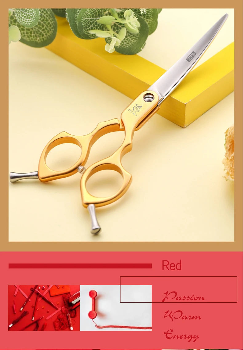Fenice 6.0/6.5/7 Inch Professional Dog Grooming Scissors Curved Japan 440C Shear with High Quality Alloy Handle aseo de mascotas
