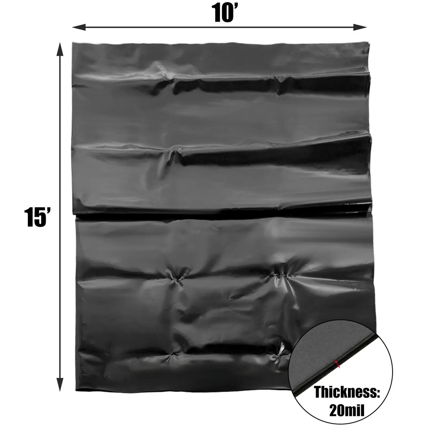 SucceBuy LLDPE Pond Liner 20 Mil Liner  for Pool Landscaping Waterfall Gardens Fishponds Backyard Waterfalls Fish Pond Liners