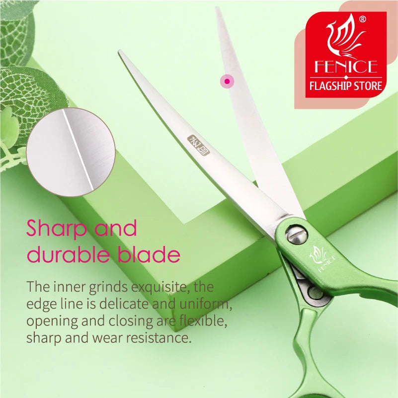 Fenice 6.0/6.5/7 Inch Professional Dog Grooming Scissors Curved Japan 440C Shear with High Quality Alloy Handle aseo de mascotas