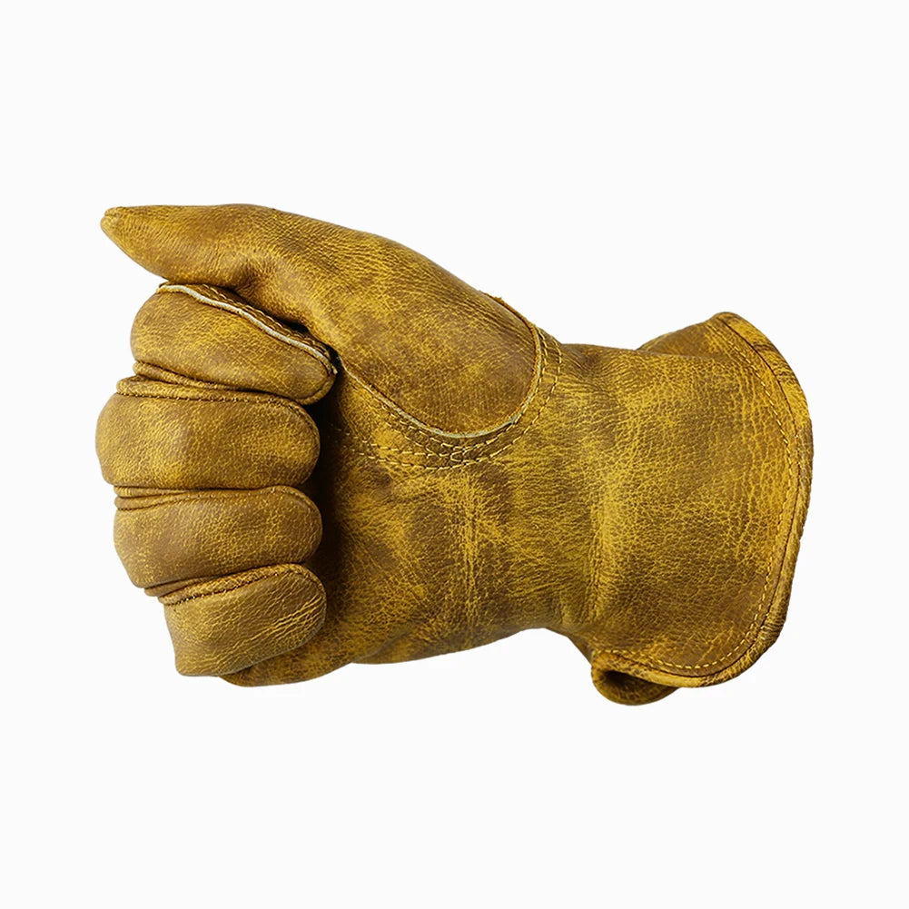 Leather Working Gloves for Gardening,Thornproof Gardening Gloves for Men and Women,Heavy Duty Leather Work Gloves Men