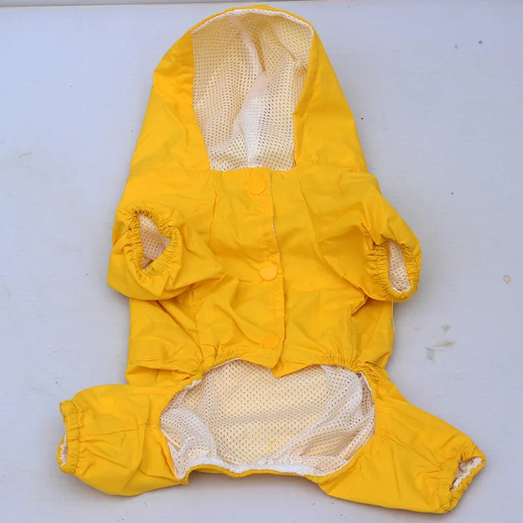 Dog Raincoat Waterproof Puppy Clothes Breathable Pet Raincoat Hooded Rain Jacket with D-ring For Small Dogs Outdoor Pet Supplies