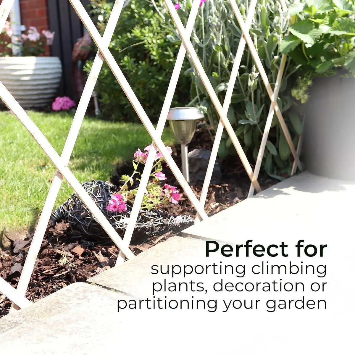 Expandable Garden Trellis, Thickened Plastic Lattice Fence Retractable Plant Support for Climbing Plants Vine Rose Ivy