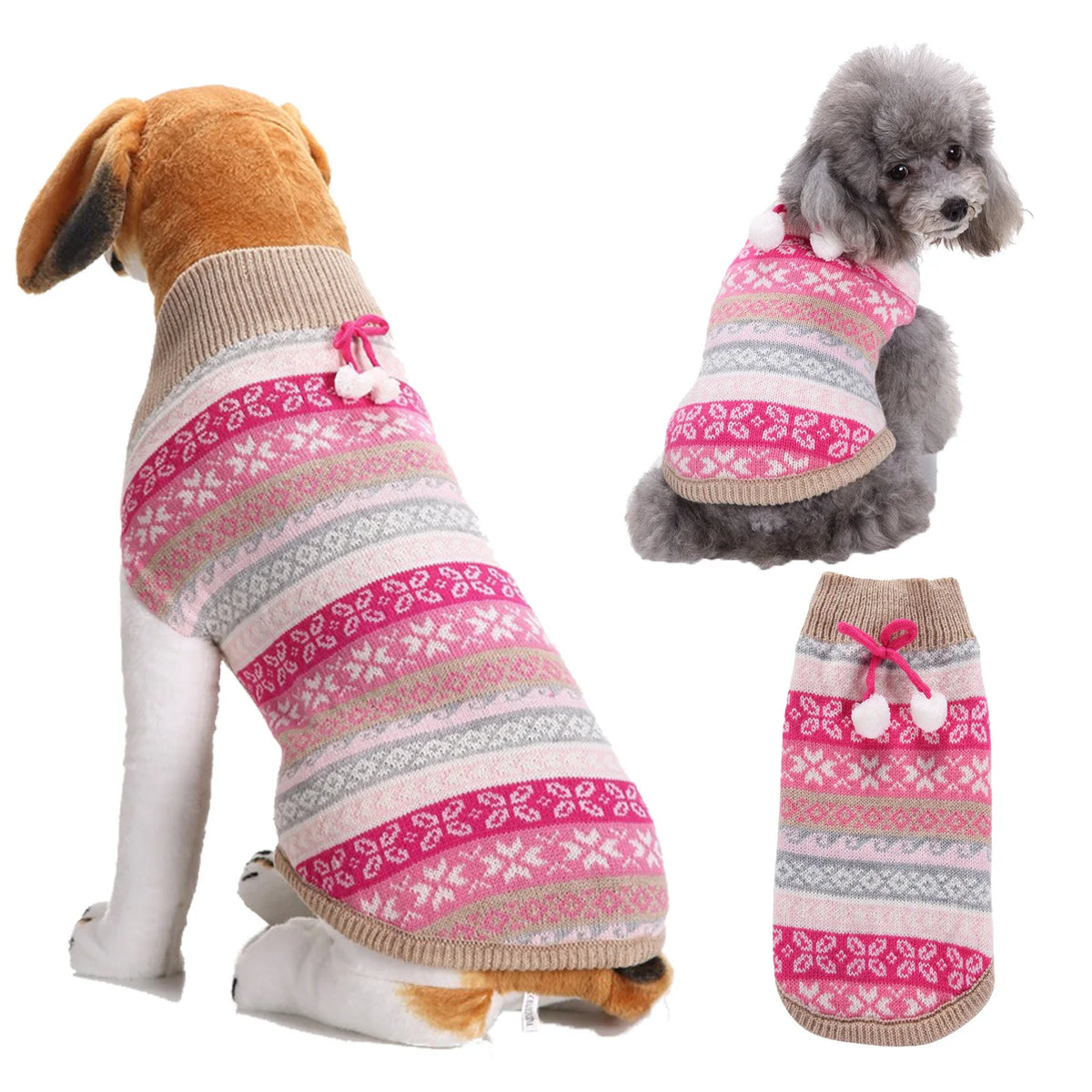 Christmas Dog Sweater for Small Dogs - Santa Claus Knit Pet Clothes for Poodle Teddy Puppy, Cute Warm Xmas Puppy Outfit