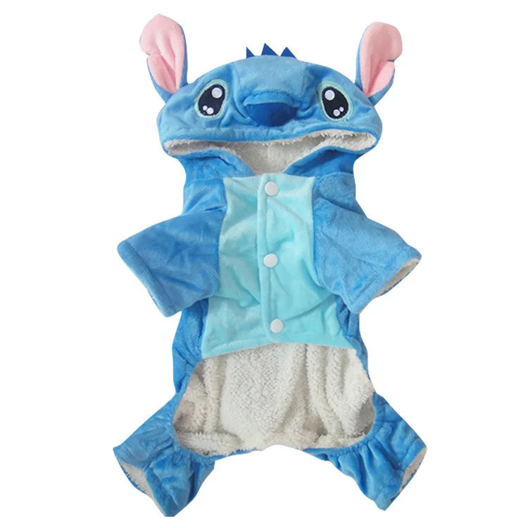 Cute Stitch 4-Paws Dog Sweater Winter Warm Clothes for Small Medium Breeds, Teddy Cosplay Costume Bulk Supply
