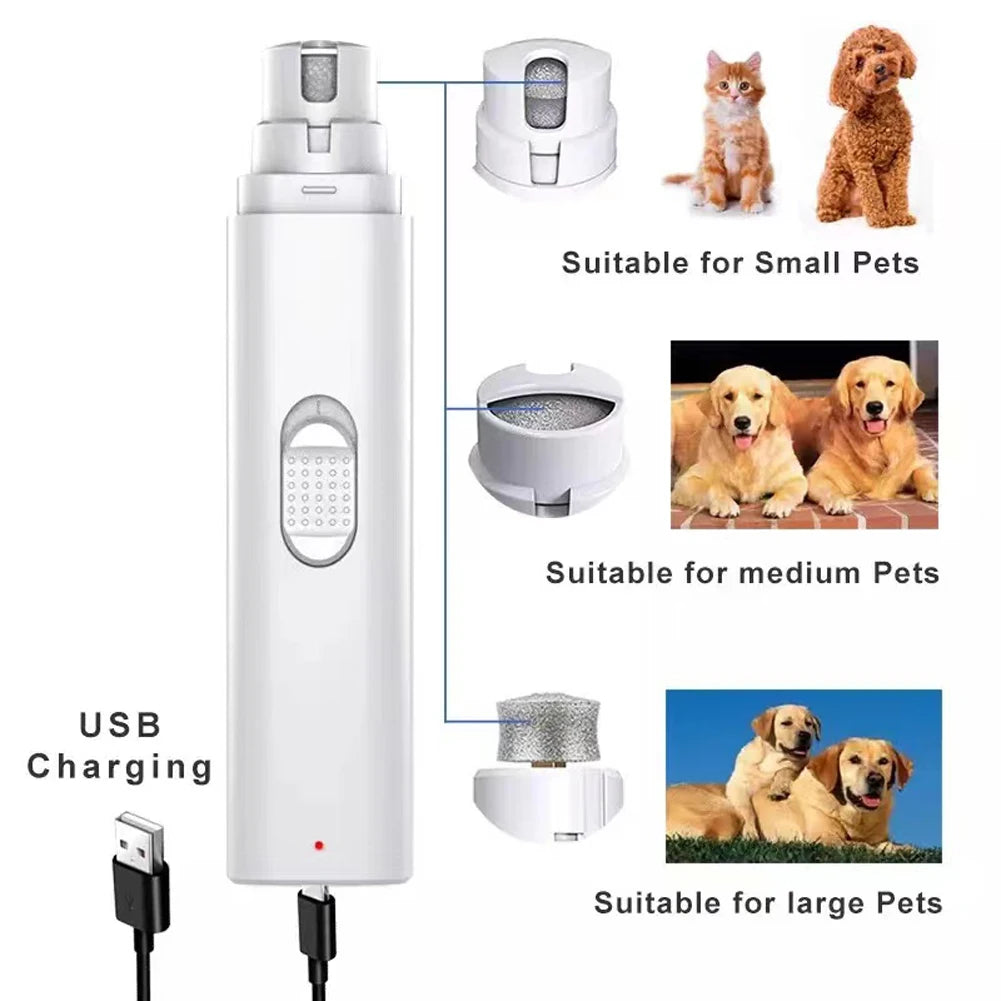 Electric Pet Nail Grinder Painless Paws Grooming and Smoothing Cat Nail Grinder 2-Speed for Small Medium Large Dogs Cats
