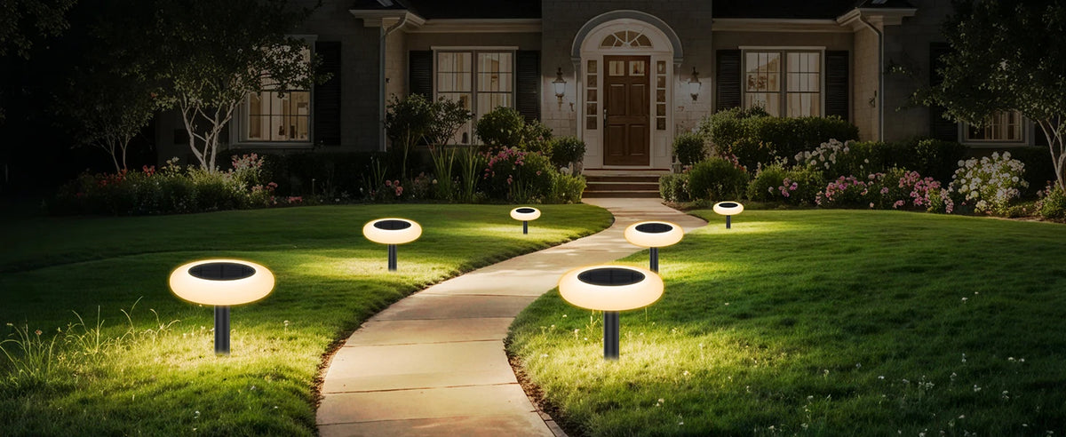 intelamp Colorful 2 Pack 6 Pack Outdoor Solar Light Lawn Pathway Garden Light Dusk to Dawn For Landscape Walkway Patio Yard Lawn