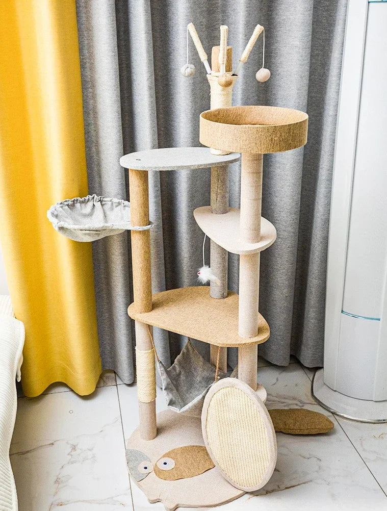 Cat climbing frame, cat tree, cat jumping platform, sisal material, cat tower, pet toy, pet climbing frame, cat scratching board