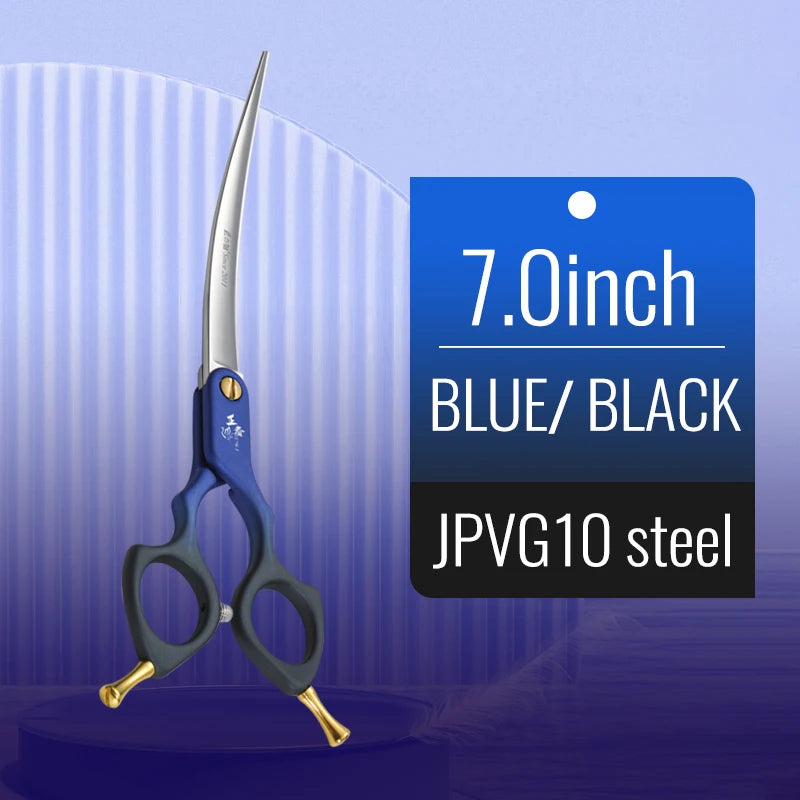 Fenice 6.0/6.5/7 Inch Professional Dog Grooming Scissors Curved Japan 440C Shear with High Quality Alloy Handle aseo de mascotas