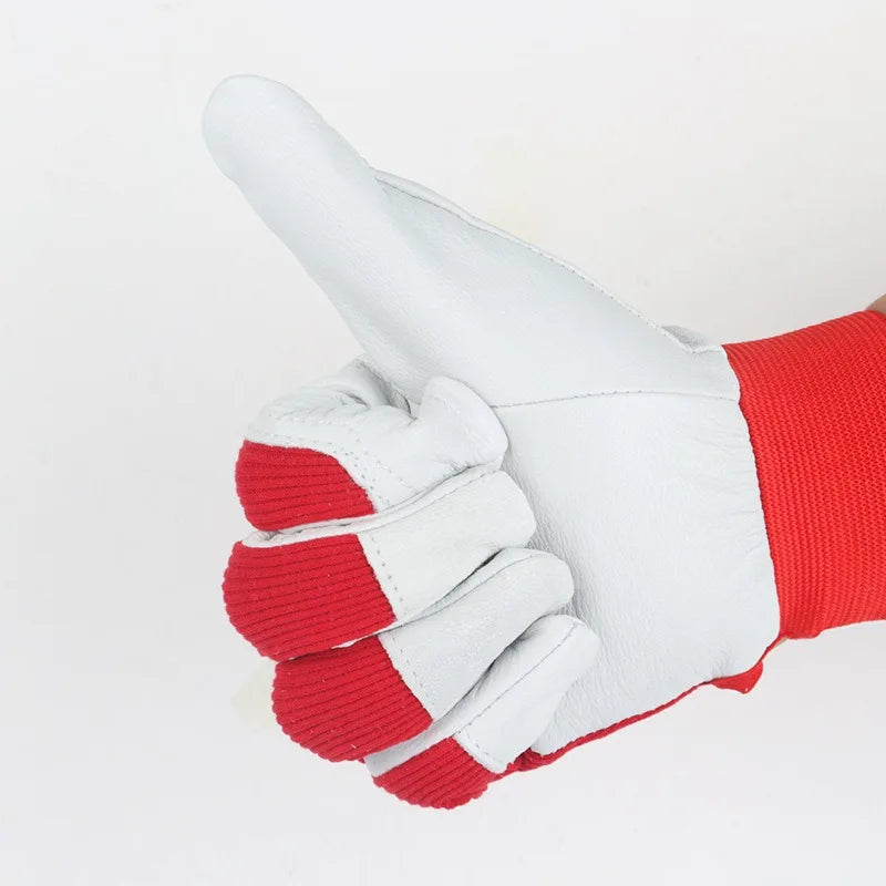 10 Pairs Leather Work Gloves For Men and Women Gardening Driver Construction Welder Sheepskin Working Glove