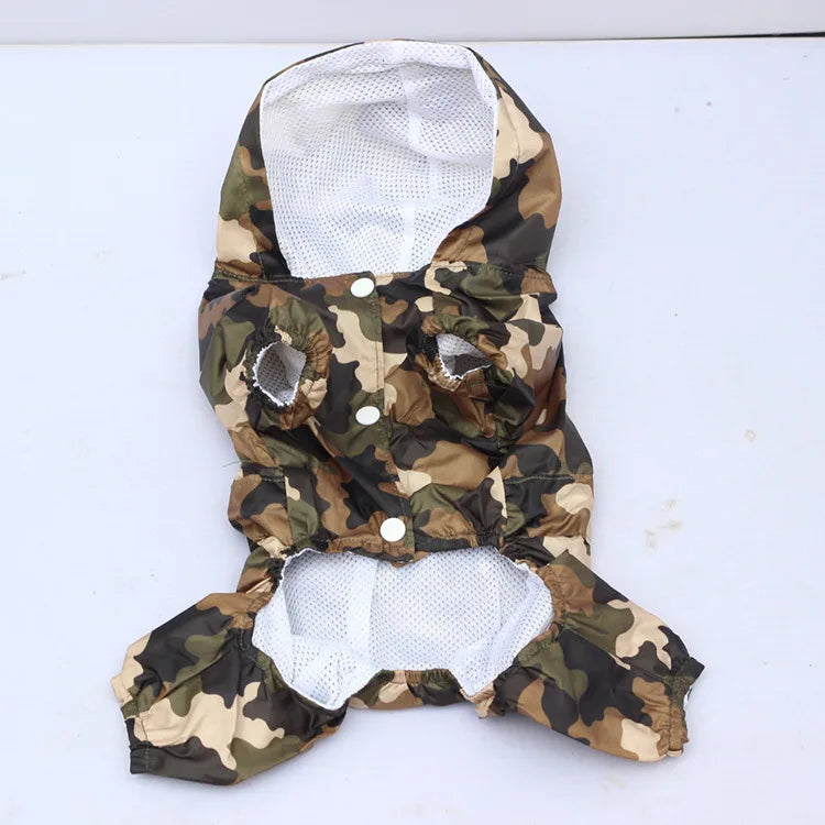 Dog Raincoat Waterproof Puppy Clothes Breathable Pet Raincoat Hooded Rain Jacket with D-ring For Small Dogs Outdoor Pet Supplies