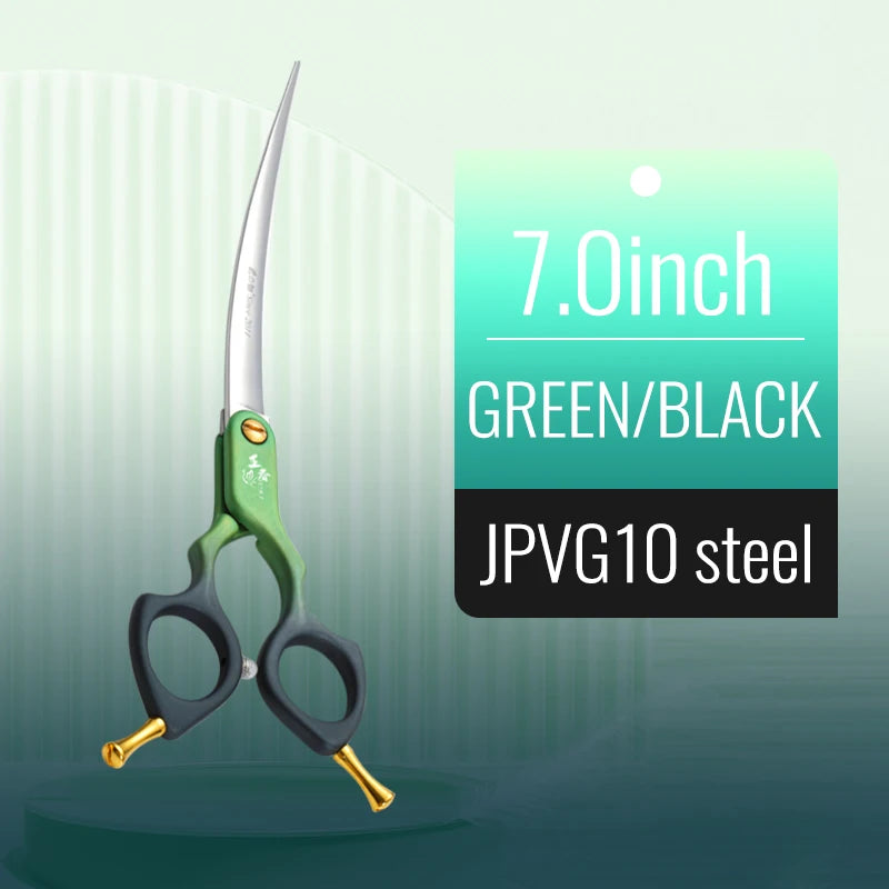 Fenice 6.0/6.5/7 Inch Professional Dog Grooming Scissors Curved Japan 440C Shear with High Quality Alloy Handle aseo de mascotas