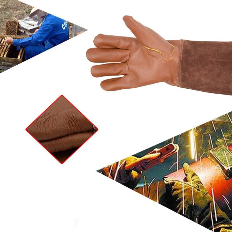 S-XL Gardening Gloves Rose Pruning Thorn Cut Proof Bushes Long Sleeve Leather Floral Gauntlet Welding Protection Gloves
