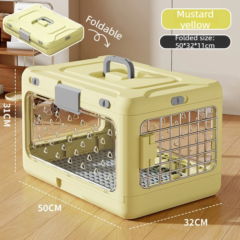 Portable Cat Carrier Pet Airline Crat Foldable Cat Kennel Dog Suitcase Outdoor Car Carry Box Dog Crate for Small Dog Pet Carrier