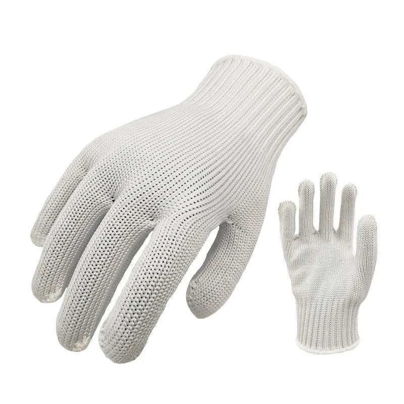 1Pair Black Level 5 Anti-cut Glove Safety Cut Proof Stab Resistant Wire Metal Work Gloves Garden Kitchen Household Safety Gloves