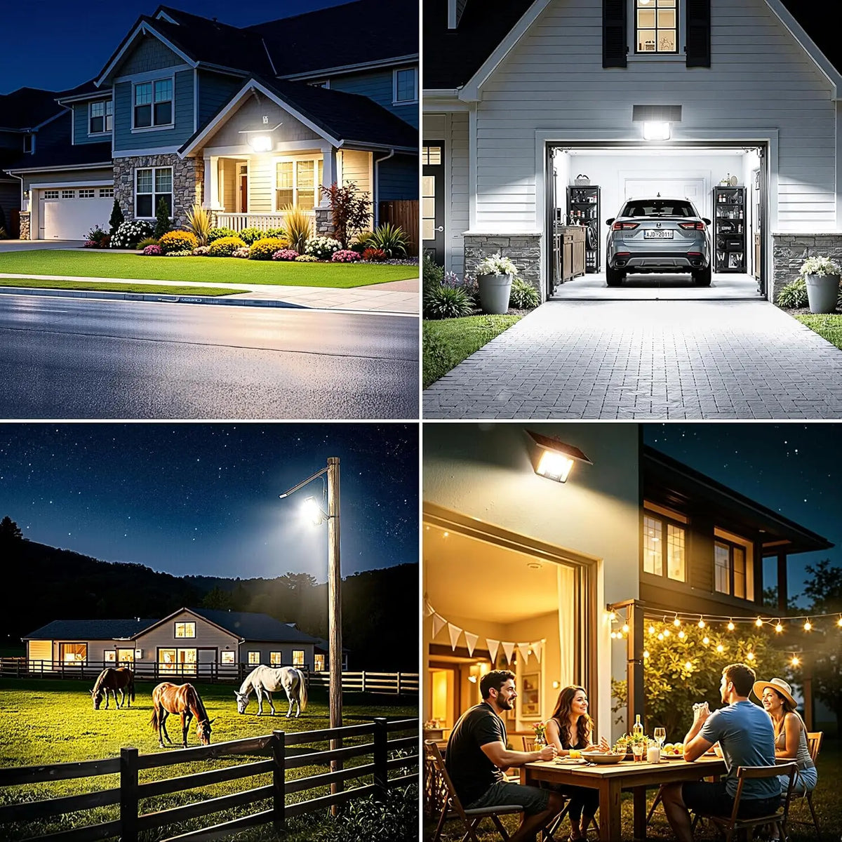 intelamp Long Life 20000mah High Bright Outdoor Solar Flood Light With Super Large Solar Panel 3 Color Mode For Garden Yard Path