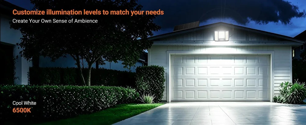 intelamp Long Life 20000mah High Bright Outdoor Solar Flood Light With Super Large Solar Panel 3 Color Mode For Garden Yard Path