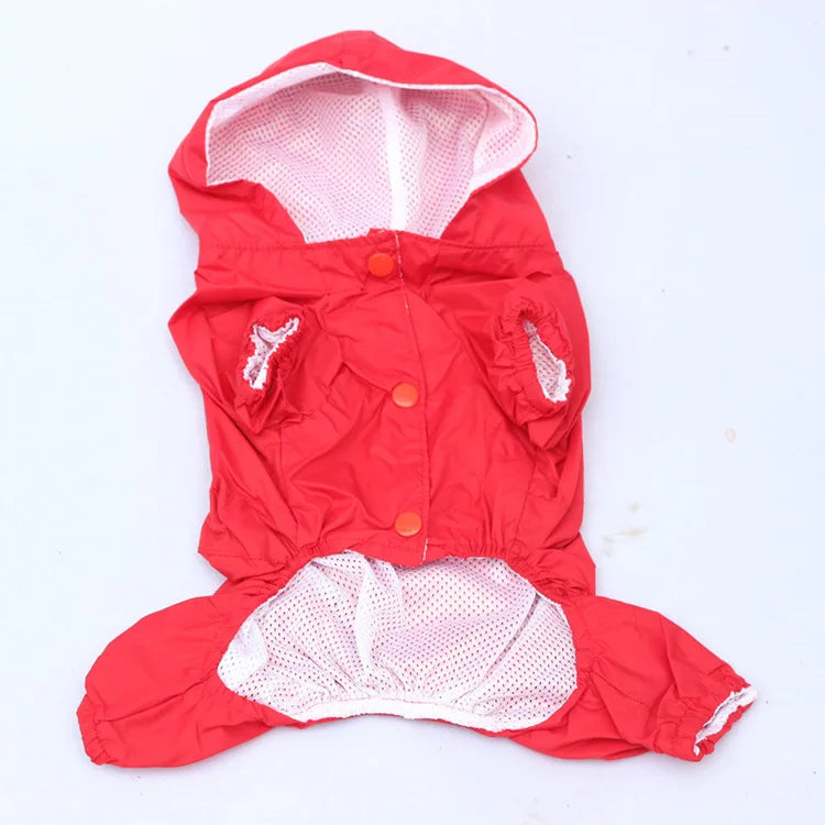 Dog Raincoat Waterproof Puppy Clothes Breathable Pet Raincoat Hooded Rain Jacket with D-ring For Small Dogs Outdoor Pet Supplies