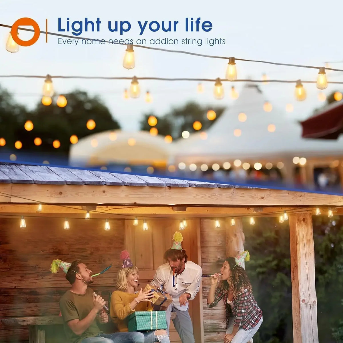 200FT LED Outdoor String Lights Dimmable Waterproof ST38 LED Shatterproof Bulbs Outside Hanging Light for Porch Garden Decor