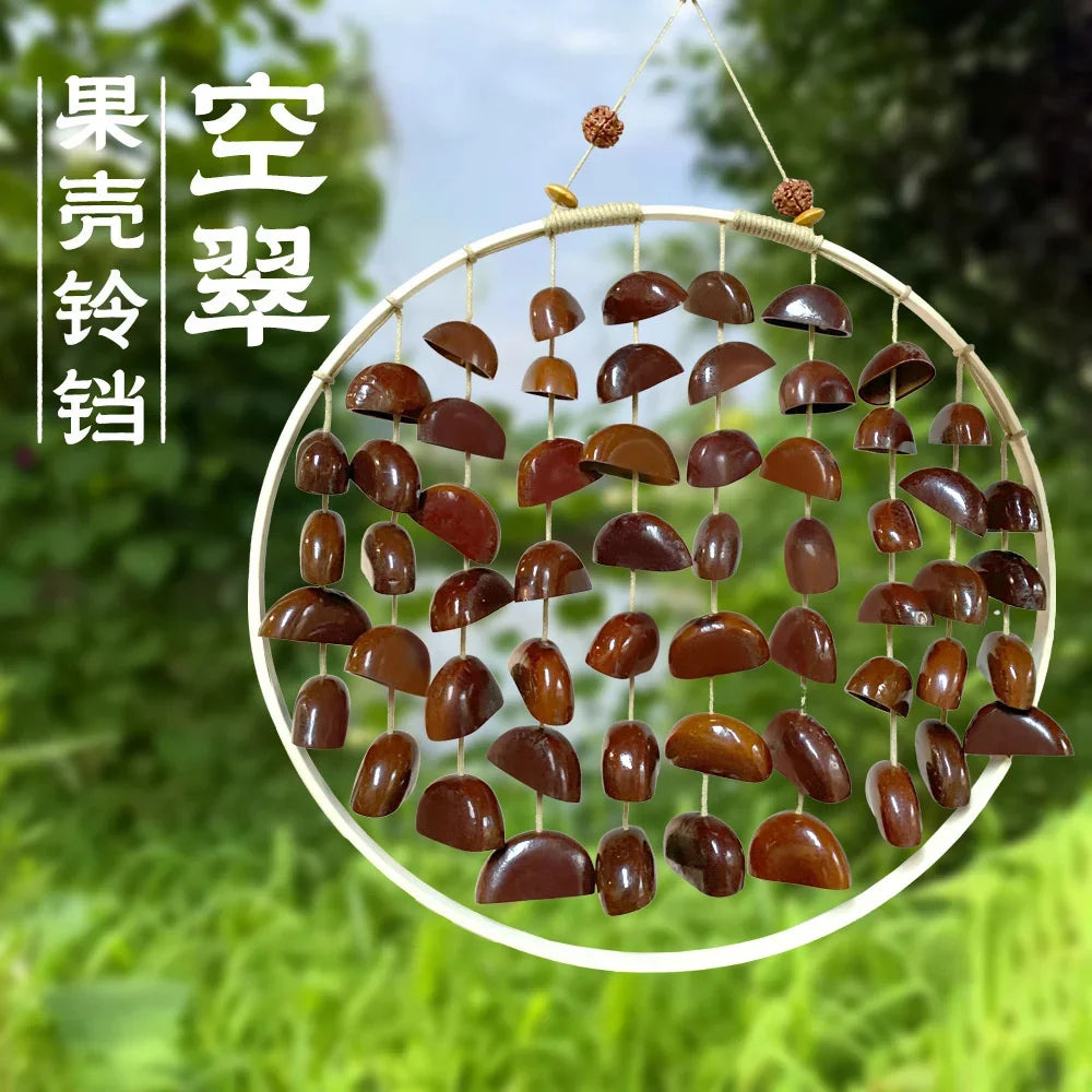 Natural Indonesian Seed Shell Hand Bell Wind Chime For Meditation Sound Therapy Yoga Altar Home Decor Boho Gift For Women