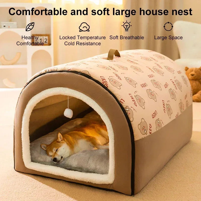Hot Winter Warm Dog Removable Pet Dog Bed Cozy Pet Nest for Small Medium Dogs Cats Sleeping Bed Comfortable Pet House Supplies
