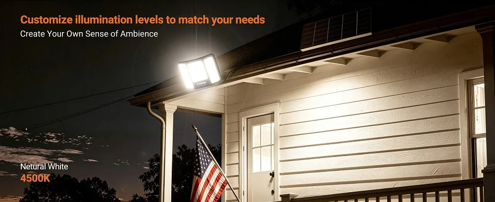 intelamp Long Life 20000mah High Bright Outdoor Solar Flood Light With Super Large Solar Panel 3 Color Mode For Garden Yard Path