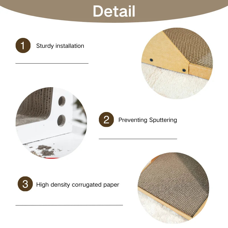 Cardboard Scratching Post for Indoor Cats, 26.8 Inch L-Shaped Vertical Scratching Post with Catnip, Large Scratching Post