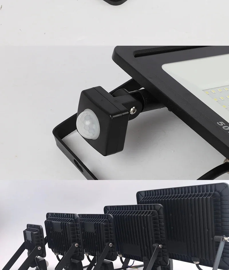 10W 20W 30W 50W 100W Induction Led Flood Light With Adjustable PIR Sensor 110V 220V Floodlight Street Square Outdoor Lighting