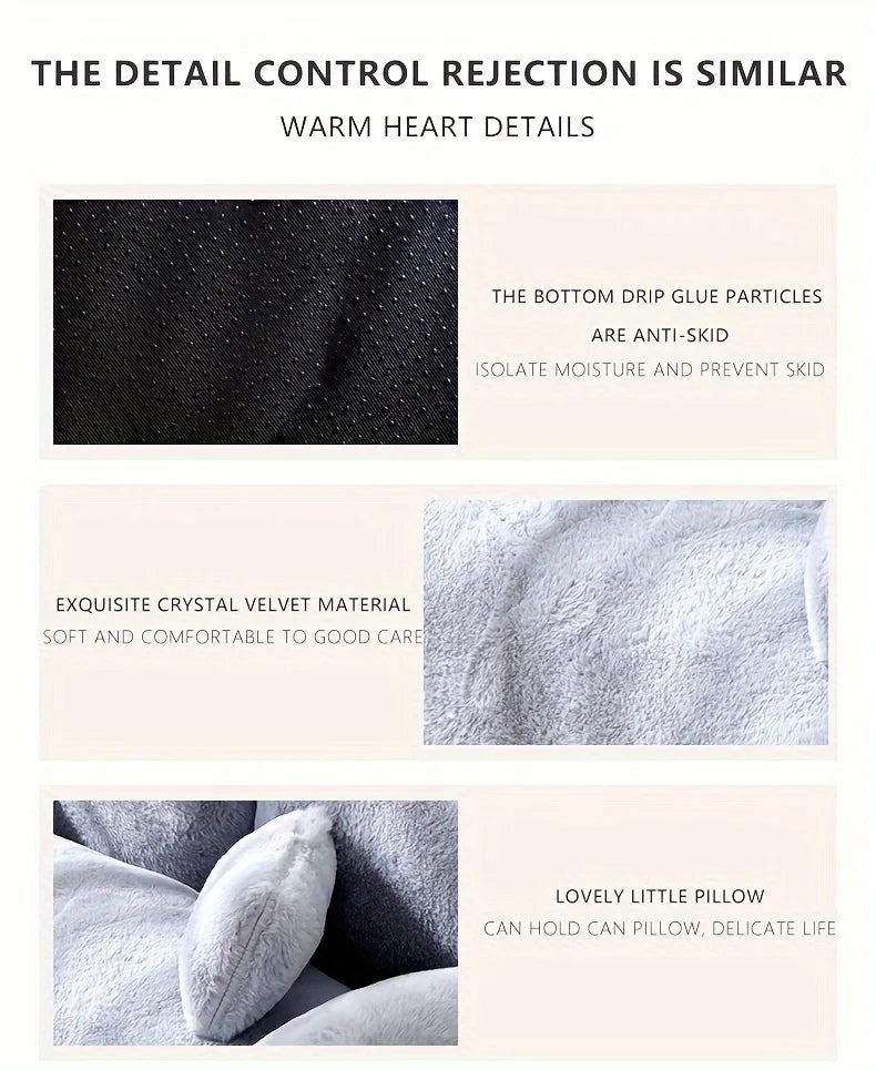 Luxury Cat Bed Super Soft Warm Pet Sofa Detachable Washable Non-slip for Small Medium Dogs Comfortable Sleep Pets Beds Supplies