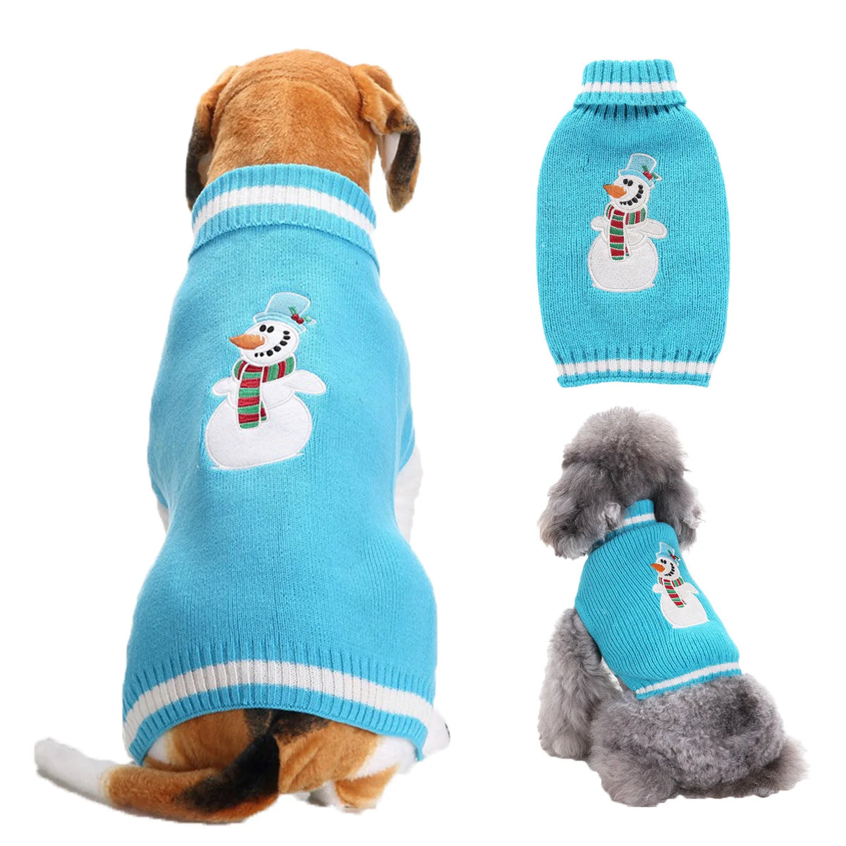 Christmas Dog Sweater for Small Dogs - Santa Claus Knit Pet Clothes for Poodle Teddy Puppy, Cute Warm Xmas Puppy Outfit