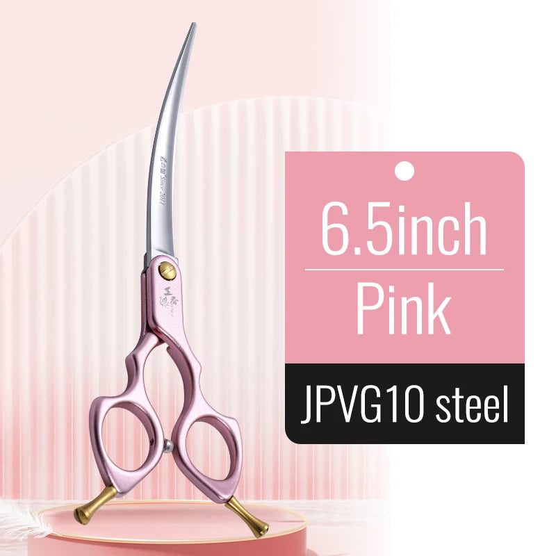 Fenice 6.0/6.5/7 Inch Professional Dog Grooming Scissors Curved Japan 440C Shear with High Quality Alloy Handle aseo de mascotas