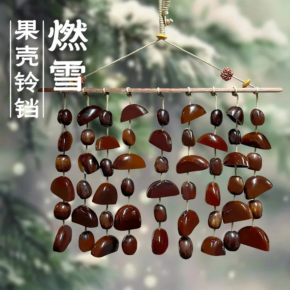 Natural Indonesian Seed Shell Hand Bell Wind Chime For Meditation Sound Therapy Yoga Altar Home Decor Boho Gift For Women