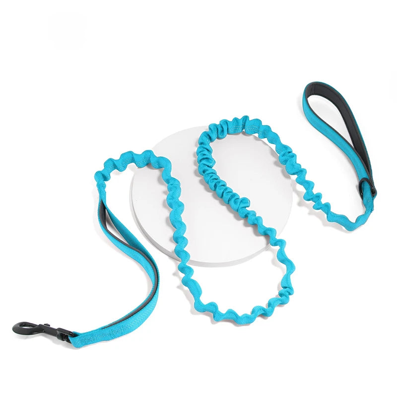 High Elasticity Double Handle Dog Tactical Leash Explosion-proof No Tangle Outdoor Training Walking Nylon Dog Leashes Dogs Items