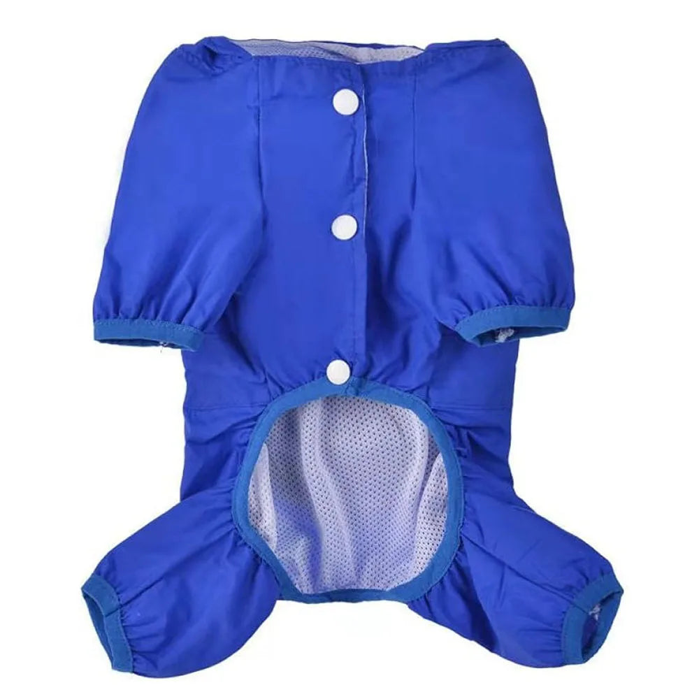 Dog Raincoat Waterproof Puppy Clothes Breathable Pet Raincoat Hooded Rain Jacket with D-ring For Small Dogs Outdoor Pet Supplies