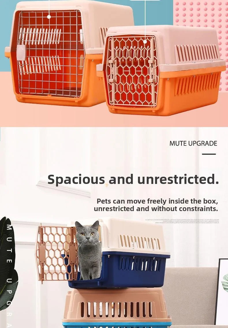 Portable Pet Air Shipping Cage Carrier  Carrier Space Module Travel Dog Car Cargo Small Breed Pet Transport Kennel Cage