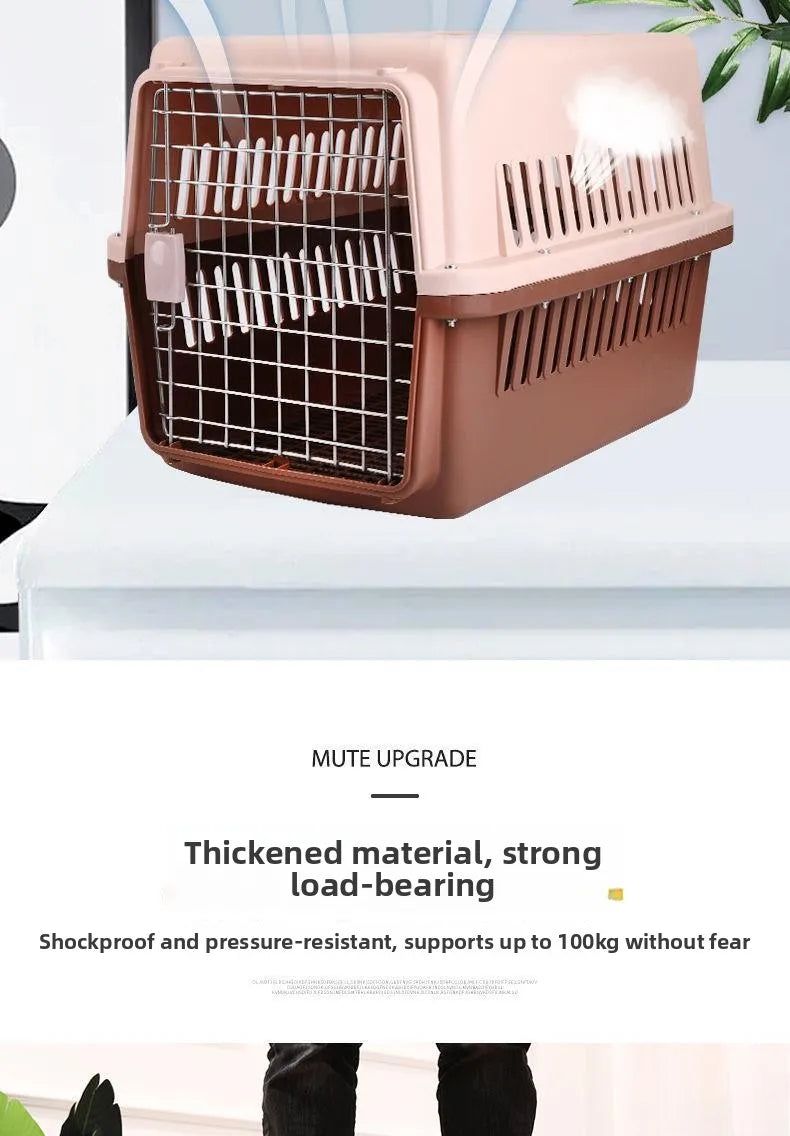 Portable Pet Air Shipping Cage Carrier  Carrier Space Module Travel Dog Car Cargo Small Breed Pet Transport Kennel Cage