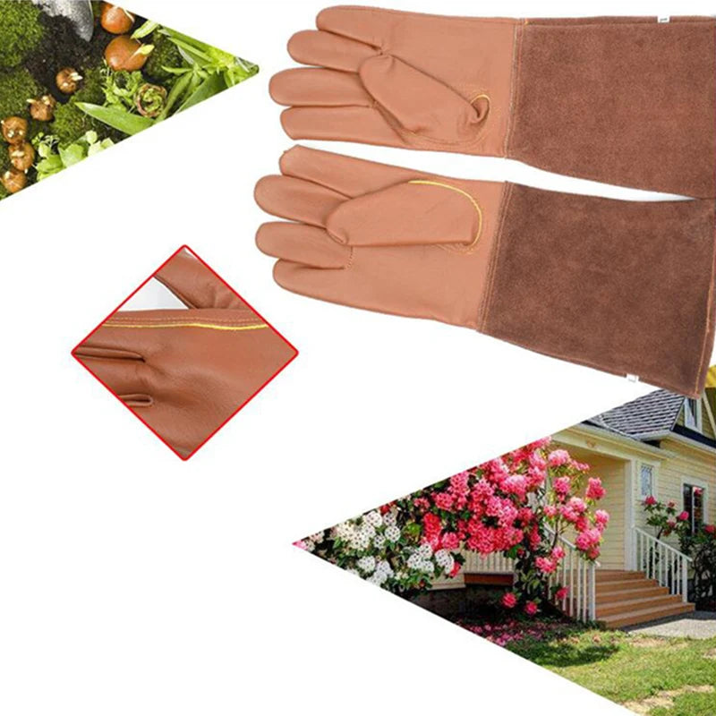 S-XL Gardening Gloves Rose Pruning Thorn Cut Proof Bushes Long Sleeve Leather Floral Gauntlet Welding Protection Gloves