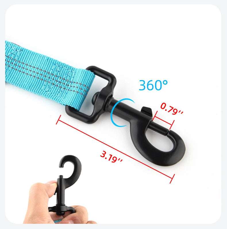 High Elasticity Double Handle Dog Tactical Leash Explosion-proof No Tangle Outdoor Training Walking Nylon Dog Leashes Dogs Items