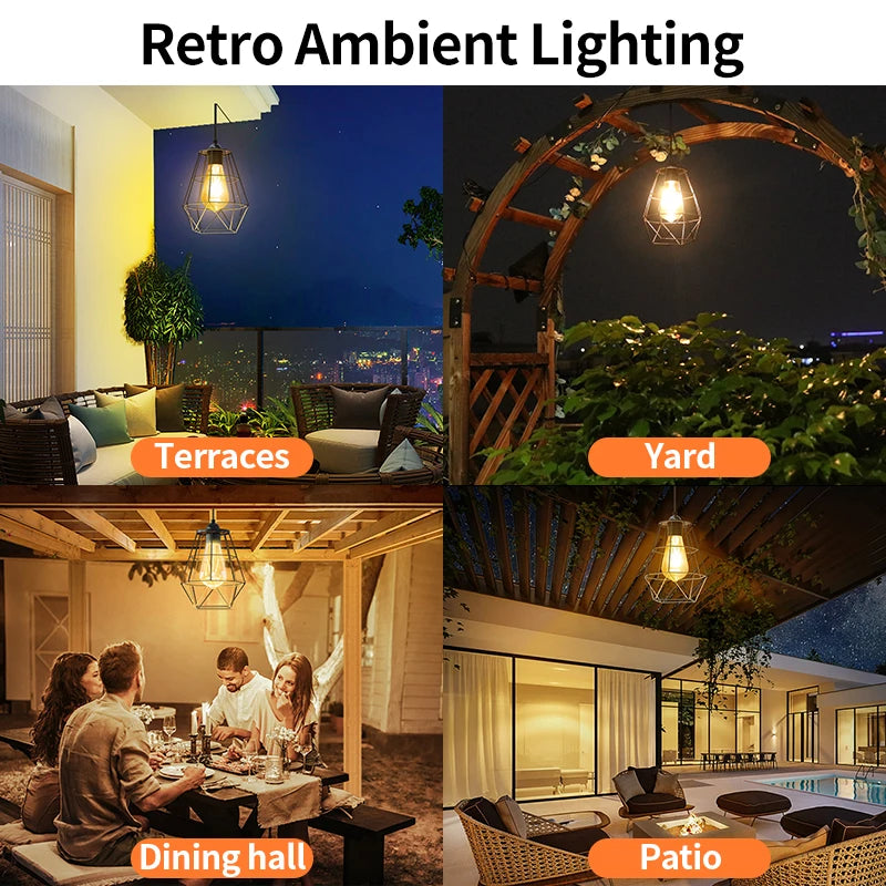 Intelamp 4000mah Solar Pendant Lights Solar Shed Hanging Lights Indoor & Outdoor Waterproof For Garden Terrace Balcony Pavilion