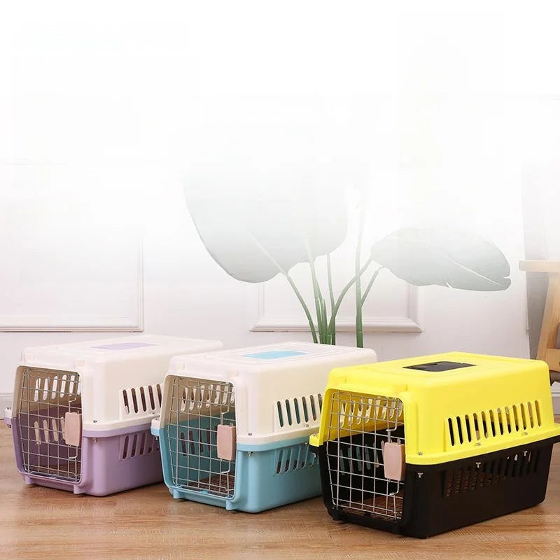 Portable Pet Air Shipping Cage Carrier  Carrier Space Module Travel Dog Car Cargo Small Breed Pet Transport Kennel Cage