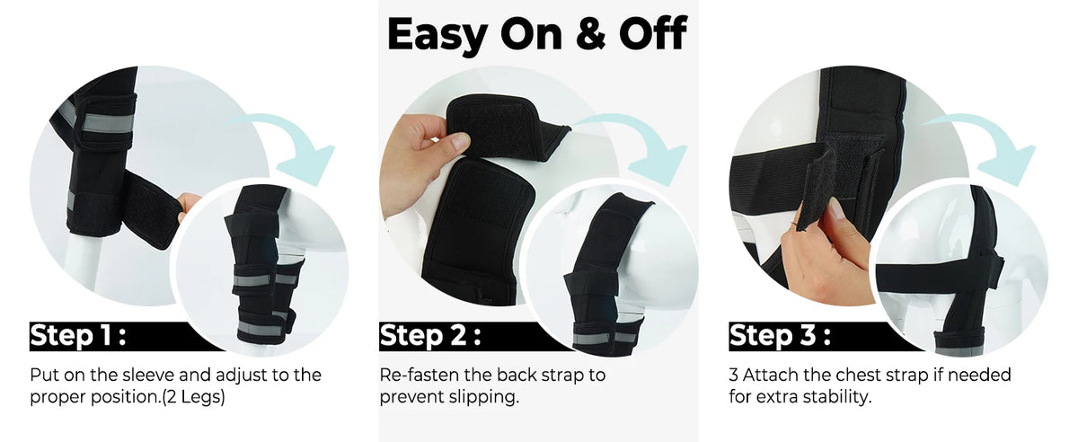 Dog Leg Brace for Front, Dogs Elbow Protector with Hook-Loop Fastening Elbow Brace for Joint Support Walking Assistance,Dropship