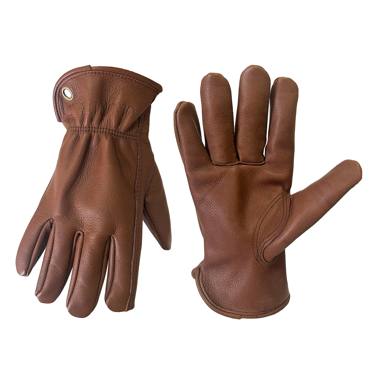 Leather Working Gloves for Gardening,Thornproof Gardening Gloves for Men and Women,Heavy Duty Leather Work Gloves Men