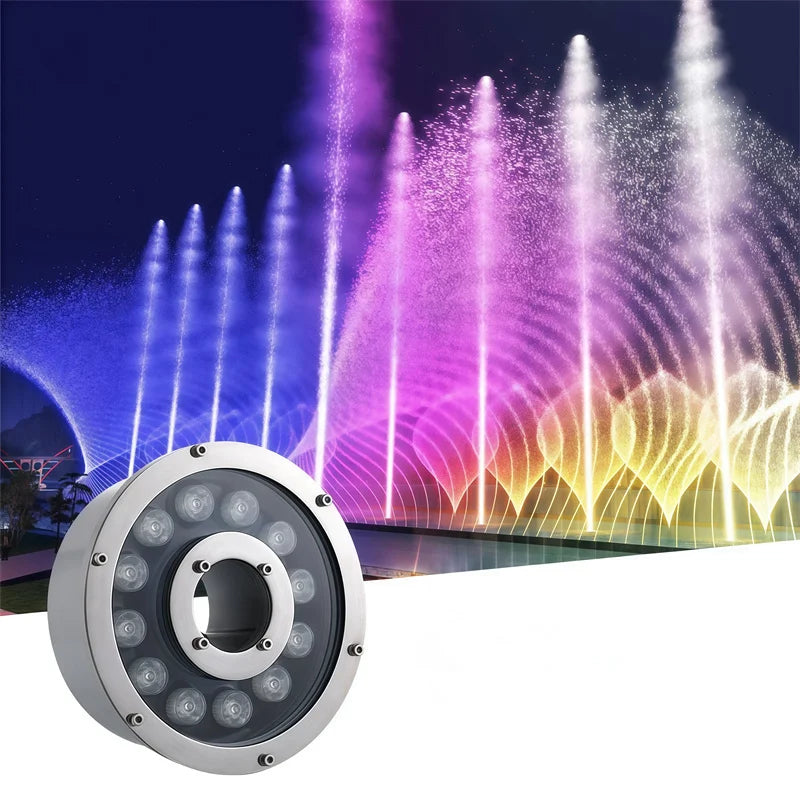 Fountain Light Colorful Underwater Light Waterfall Fountain LED Waterproof IP68 6W/9W/12W Swimming Pool Landscape Lamp 12V/24V
