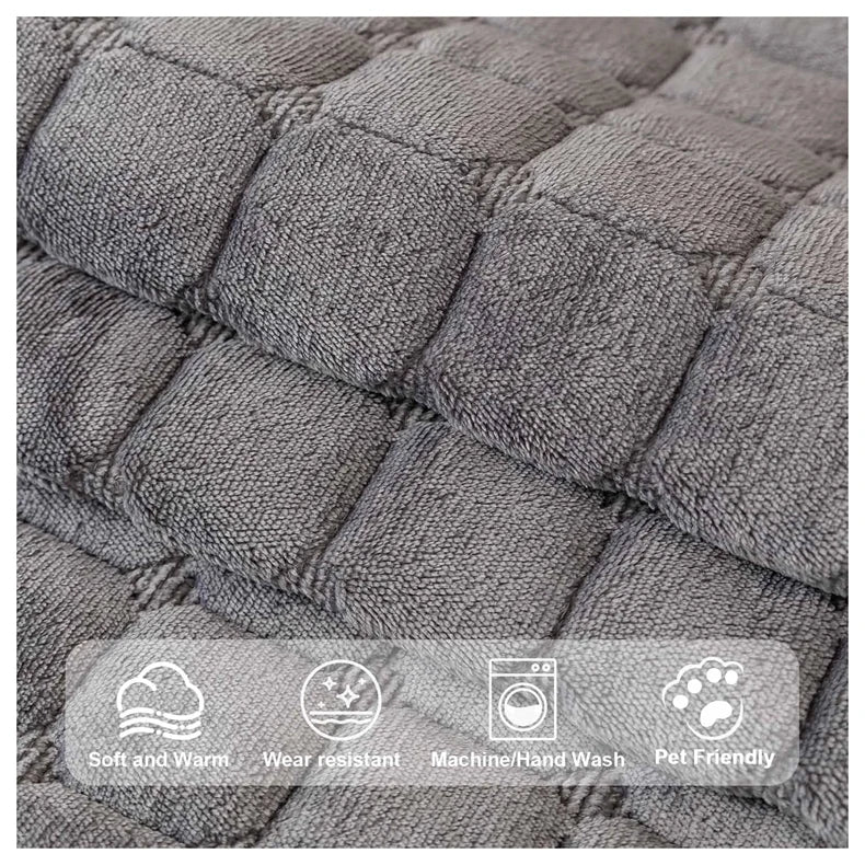 Soft Flannel Sofa Cover Non-Slip Quilted Furniture Protector Cushion for Living Room Couch Cover Warm Sofa Towel 1 Seat Pad